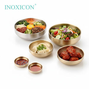 ชามใส่อาหารเกาหลีทรงกลม สแตนเลส 304 สำหรับข้าวและกิมจิ สีทอง หลายขนาด เหมาะสำหรับงานเลี้ยง - Product Image 2