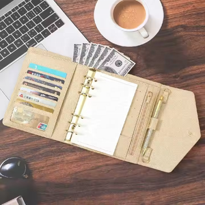 Ins <span class=keywords><strong>Etsy</strong></span> sıcak 5 renkli 6 halka A6 kapitone deri bütçe bağlayıcı olarak gündem kapak ile nakit zarflar & Fly yaprak mevcut - Product Image 6