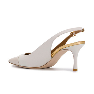Escarpins pour femmes à bout pointu avec bride réglable à boucle et étiquette personnalisée, talons hauts slingback - Product Image 3