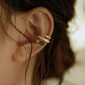 Pendientes de moda de circón Esmeralda en forma de <span class=keywords><strong>serpiente</strong></span>, pendientes de oreja de <span class=keywords><strong>serpiente</strong></span>, exquisito regalo de fiesta de boda para mujer, pendientes finos - Product Image 5