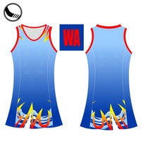 Tenues de netball personnalisées OEM pour adultes unisexes, 100% polyester/spandex, imprimées par transfert thermique, équipe client A+W