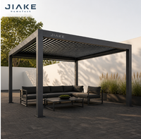 Pergola Jiake Project avec toit à lames motorisées en aluminium pour aménagement paysager, jardin, patio, cour, pavillon, arrière-cour, extérieur