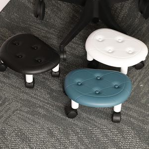 Lightweight Durable Rolling Mobile Pulley Low <b>Stool</b> for Home Office Living Room PP Plastic Comfortable Padded <b>Seat</b> Silent Wheels - Product Image 4