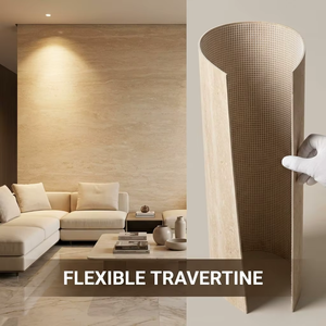 Pannello in Pietra Artificiale Leggera Mcm, Pannello Flessibile in Travertino 600*1200mm, Piastrella per <span class=keywords><strong>Pareti</strong></span> Interne ed Esterne - Product Image 5