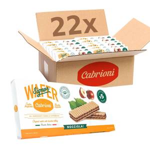 Wholesale Cabrioni Italian Brand Wafer Biscuits <b>Sweet</b> Fermented Cake <b>Sweet</b> Hazelnut Cream Filled Crispy Multipck 5 X 45 Gr. <b>Box</b> - Product Image 1