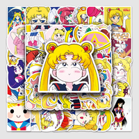 Autocollant de décoration étanche Graffiti Anime Sailor Sticker pour ordinateur portable Bagages Fenêtre Réfrigérateur Décoration Autocollants de dessin animé pour enfants