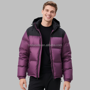 Biker à capuche Softshell fermeture éclair personnalisé doudoune hommes hiver extérieur bulle poisson-globe épais chasse course Football manteau - Product Image 5