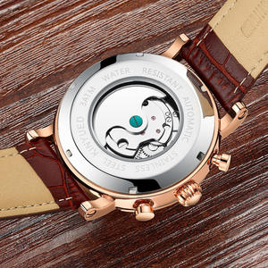Montre Chronographe Tourbillon Automatique avec Chiffre Romain en Fond Embossé avec Cadran Année Mois <span class=keywords><strong>Semaine</strong></span> et Jour <span class=keywords><strong>Calendrier</strong></span> Permanent - Product Image 6