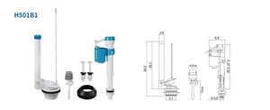 Kit de réparation de réservoir de toilettes traditionnel, mécanisme de <span class=keywords><strong>chasse</strong></span> <span class=keywords><strong>d</strong></span>'<span class=keywords><strong>eau</strong></span> à levier avec robinet de remplissage à boule et valve de <span class=keywords><strong>chasse</strong></span> à chaîne - Product Image 2