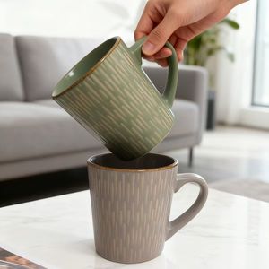 Cheap Wholesale Made in China Purple & <b>Green</b> Stoneware Ceramic Mugs-Durable Eco-friendly Food Safe Dishwasher & <b>Microwave</b> Safe - Product Image 3