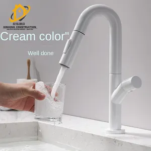 White basin kitchen pull out type faucet household bathroom cabinet basin raised platform basin wash closet sink faucet