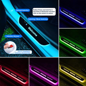 Xe LED CỬA sill Chào mừng bạn ánh sáng hồng ngoại cảm ứng RGB đa-màu Tùy chỉnh hình ảnh/Logo USB sạc Velcro cài đặt - Product Image 6