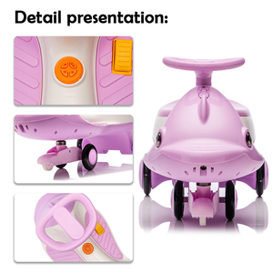 Elektrisches Aufsitz auto für Kinder mit 5 leisen Blitz rädern, batterie betrieben für 2 bis 4 Jahre altes Kinder-Schaukel spielzeug - Product Image 3