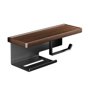 Estante de baño moderno montado en la pared con almacenamiento escalonado para papel higiénico y artículos decorativos, diseño rectangular y duradero - Product Image 2