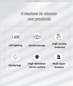 Tri Fold <b>LED</b> Makeup <b>Mirror</b> Multi Angle Vanity <b>Mirror</b> with Storage Base and Adjustable Lighting - Product Image 6