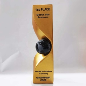 Nuevo Trofeo de Oro, Plata y Bronce, Medalla Personalizada Grabada, Trofeo de Cristal Negro en Forma de Tierra - Product Image 4