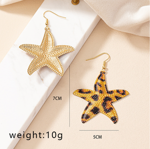 Anting-anting lingkaran macan tutul besar, anting-anting berlapis emas logam besar trendi modis berlebihan - Product Image 6