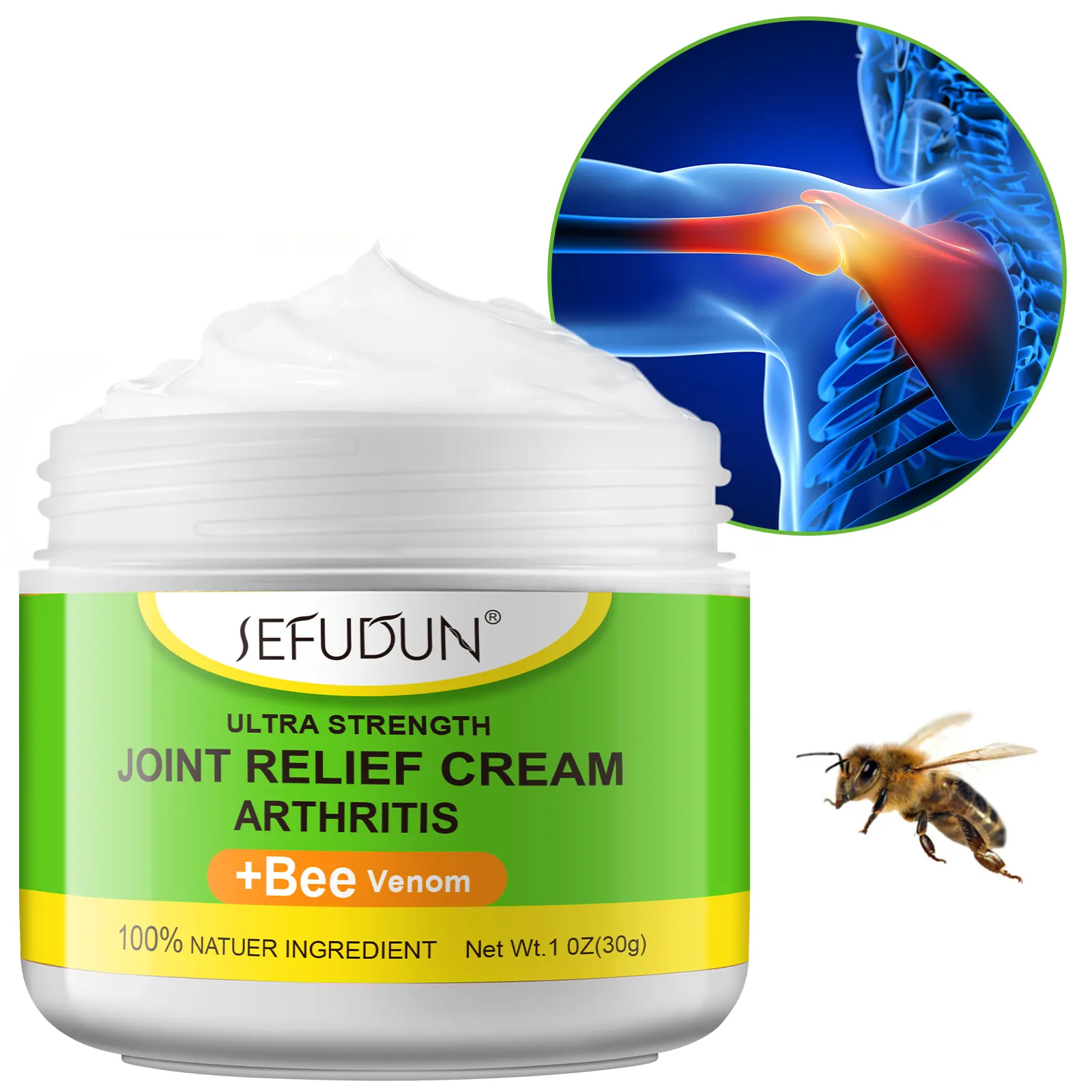 Venta al por mayor de veneno de abeja natural eficaz, crema de terapia de huesos articulares, crema para aliviar el dolor de rodilla y articulaciones