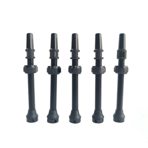 Válvula Presta de aleación de aluminio de 110mm de alta calidad, accesorios sin cámara para bicicleta negra anodizada - Product Image 4