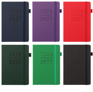 Agenda professionnel 2026-2027 <span class=keywords><strong>en</strong></span> anglais, carnet de notes transfrontalier avec sangle, planificateur d'efficacité, carnet personnalisé <span class=keywords><strong>en</strong></span> similicuir - Product Image 1