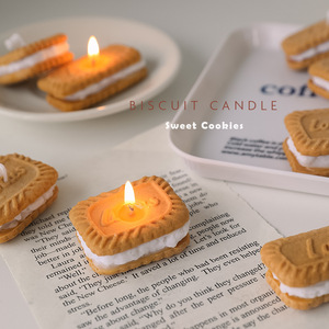 <b>Biscuit</b> Candle Sweet Cookies Scented Soy Wax Novelty Candles Home Decor <b>Gift</b> - Product Image 1