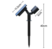 Solar-Gartenleuchte, Rasenleuchte, Solarstrahler, ABS, polykristallin, IP65, wasserdicht, 800 mAh, mit 120 Grad verstellbarer Neigung für Wege