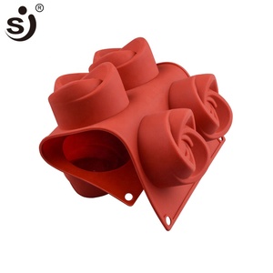 تخصيص 100% الغذاء الصف تصميم فريد 3D زهرة روز شكل ورقة كأس كعكة قوالب الخبز سيليكون