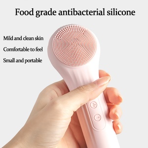 Silicone Ultrasonic Facial Cleanser <b>Brush</b> Rechargeable Waterproof Electric Hot Compress Massager USB <b>Powered</b> for Household Use - Product Image 3