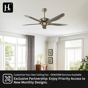 Ventilateur de plafond électrique rétro Orient Home de 52 pouces, moteur CC, télécommande LED pour hôtels, ventilateur de plafond à pales métalliques classiques - Product Image 6