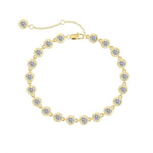Dylam Elegance Fashion Fine Women Jewelry Accessories 18K Gold Plated S925 Silver 5A Cubic Zirconia Tennis <b>Bracelets</b> - Product Image 1