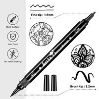 Ensemble de stylos marqueurs à double pointe Arrtx AACM-03-8BK Fineliner acrylique Pigment Art Marker Pen & Brush Paint Marker Pen Set