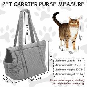 Sac de transport élégant et réglable pour animaux de compagnie, en polyester rembourré ultraléger, pour chats et chiens - Conception portable à bandoulière unique - Product Image 5