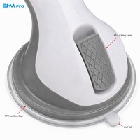 Barre d'appui de sécurité pour salle de bain à ventouse, sans perçage, amovible, en plastique, avec ventouses TPR antidérapantes pour personnes âgées