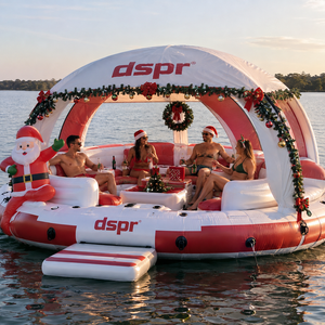 <span class=keywords><strong>Parc</strong></span> aquatique gonflable en PVC de Noël avec pistes et toboggans connectés pour centres de sports nautiques, options de couleurs personnalisées - Product Image 2