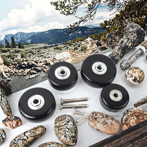 360 Spinner Poliuretano Rodízio 4-<span class=keywords><strong>Wheel</strong></span> Travel Trolley 50mm Rodas de Bagagem para Mala TSA Segura Mini Peças de Bagagem Plástico - Product Image 3