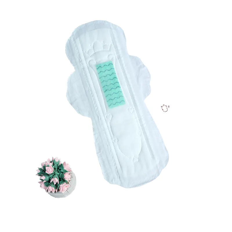 soft cotton release paper sanitary napkins Blue acquisition layer embossed sanitary pads