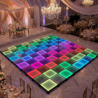 Piste de danse LED magnétique pour mariage, événements et fêtes, avec effet miroir infini 3D, panneaux de sol portables