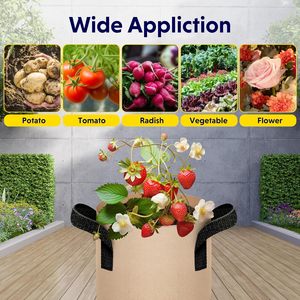 Pots de culture en tissu non tissé en feutre pour jardin, les moins chers, de 1, 3, 5, 7, 10, 15, 20, 25, 30, 50 et 100 gallons - Product Image 4