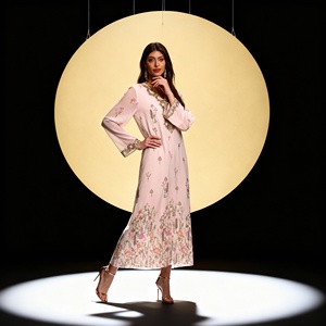 Abaya élégante en polyester avec strass thermocollants de qualité supérieure pour femmes musulmanes, robe de soirée, fournisseur en gros sur mesure - Product Image 4