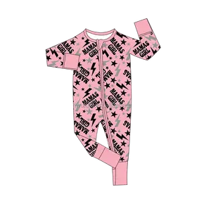 Double Zipper Long Sleeves Bamboo Baby Sleeper Rompers With Cuffs