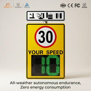 Indicateur de vitesse <span class=keywords><strong>radar</strong></span> solaire durable et résistant aux intempéries, avec alerte en temps réel, certifié CE RoHS, pour le contrôle routier résidentiel - Product Image 1
