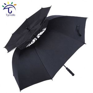 Parapluie de golf personnalisé de 56 pouces à ouverture automatique avec double auvent, protection contre le vent et le soleil pour adultes - Product Image 6