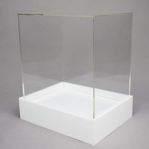 Boîte de présentation en acrylique personnalisée de haute qualité vitrine de cadeau de mariage de Noël avec surface miroir <span class=keywords><strong>base</strong></span> blanche - Product Image 6