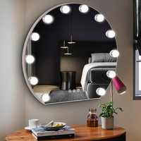 Vente en gros de miroir de coiffeuse LED à 12 ampoules pour miroir semi-circulaire mural de style hollywoodien