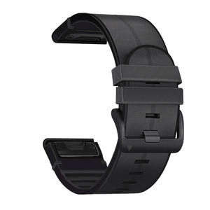 Suministro <span class=keywords><strong>directo</strong></span> de fábrica <span class=keywords><strong>Fenix</strong></span> 6 Band 22mm 5X Banda de piel de silicona 26mm Característica transpirable Hebilla de acero inoxidable para Garmin - Product Image 6