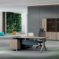 Vente en gros de bureau de directeur général Mobilier de bureau design moderne en bois de luxe