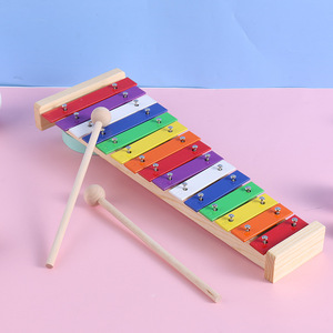 Xylophone Glockenspiel en métal coloré à 15 tons, instrument de percussion Orff pour enfants, jouet musical éducatif précoce pour enfants - Product Image 5