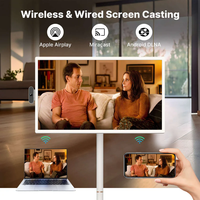 Télévision mobile intelligente bon marché de 21.5 pouces avec télécommande Support TV de table portable Android 12/13