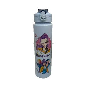 700ml Cartoon K-Pop Eco-friendly Plastic <strong>Water</strong> <strong>Bottle</strong> Straw <strong>Strap</strong> for Kids-Direct Drinking Travel Cup for Daily Life Outdoor Use - Product Image 4