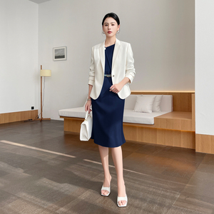 Vestido Midi Elegante de Lujo Ligero para Mujer, Estilo Profesional, Sofisticado, Entallado, Antiarrugas - Product Image 1